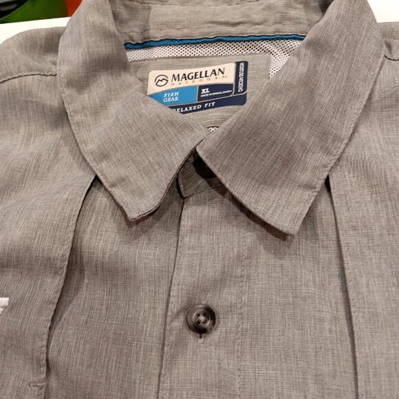 Magellan Fishgear Sport Shirt Mens XL Gray Moisture Wicking Law Security Outdoor - Picture 9 of 14